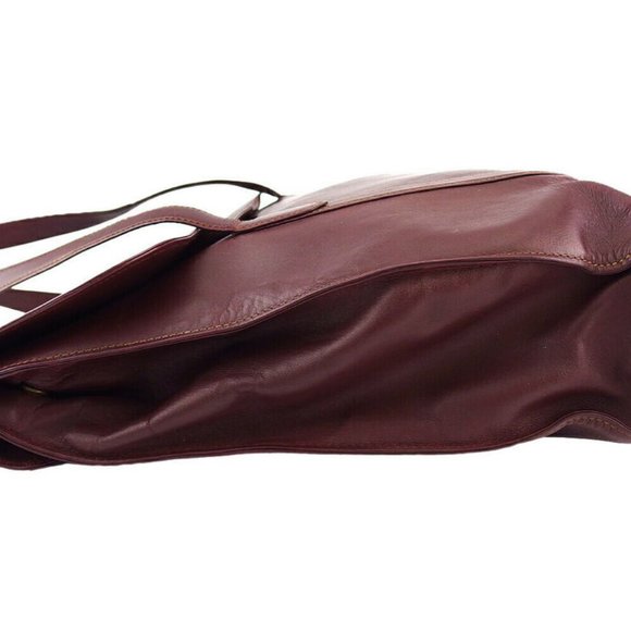 Cartier tote bag mast line Bordeaux leather Auth Used T1 - Picture 4 of 8